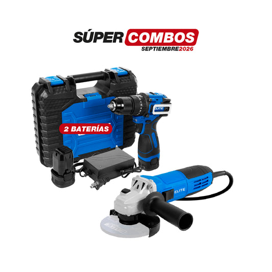 COMBO TALADRO PERCUTOR + ESMERILADORA ANGULAR