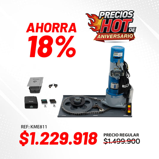 Sistema de apertura lateral para puertas enrollables de hasta 800 Kg (peso muerto) . ME811
