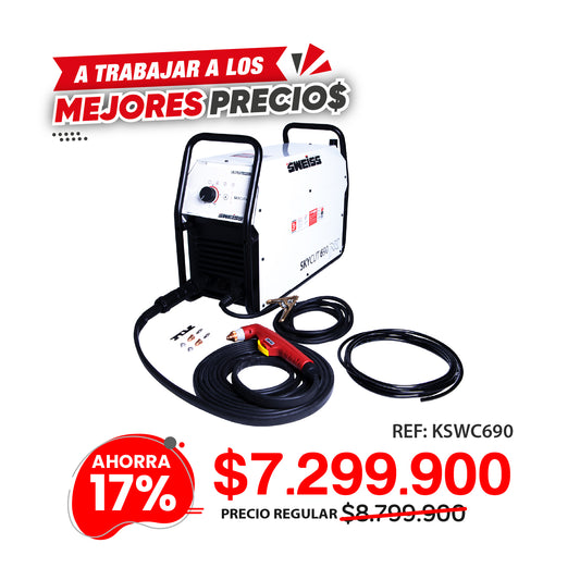 Cortador de plasma 60A hasta 35mm (1+ ⅜”) SKY CUT 690 MX