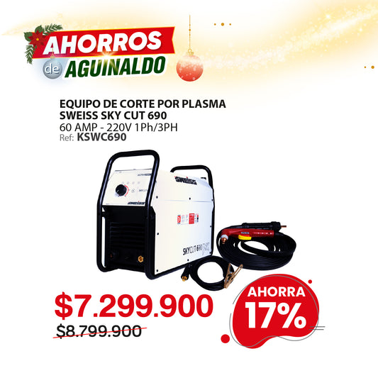 Cortador de plasma 60A hasta 35mm (1+ ⅜”) SKY CUT 690 MX