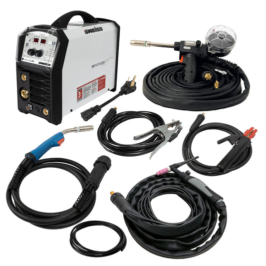 Soldador inversor 200 Amperios MIG/TIG/MMA SKYWORKS 2060NX con SpoolGun y Antorcha Tig