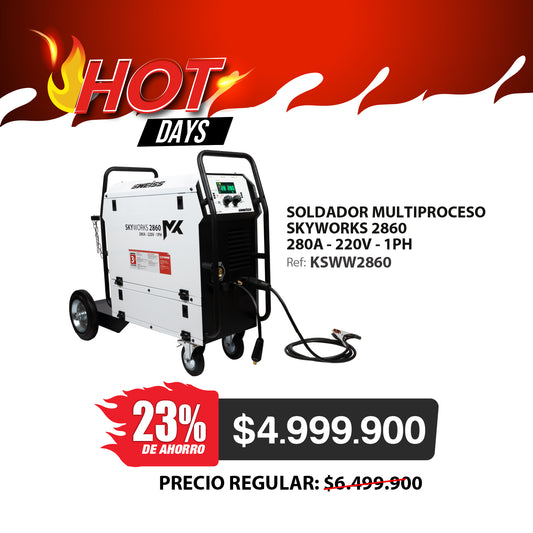 Kit soldador inversor multiproceso SWEISS SKYWORKS 2860MX 220V