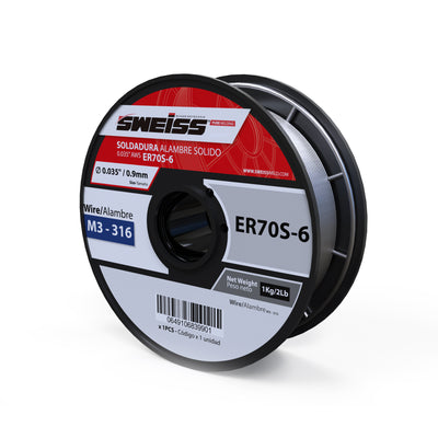 Rollo soldadura MIG alambre acero al carbon 0.035'  0.9mm AWS ER70S-6 (2 Lb)