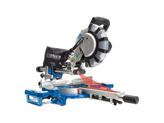 Sierra ingletadora / acolilladora telescópica.