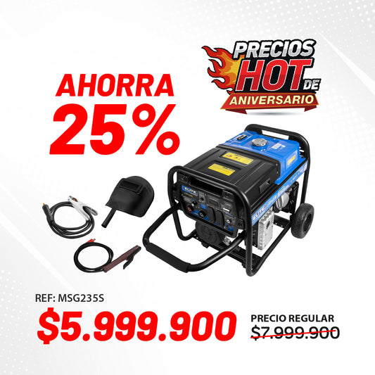 Motosoldador de Gasolina MSG235S RALLY, 200A, 5500W, 120/240V, Enc Manual y Electrico