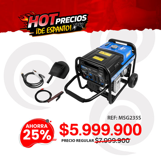 Motosoldador de Gasolina MSG235S RALLY, 200A, 5500W, 120/240V, Enc Manual y Electrico