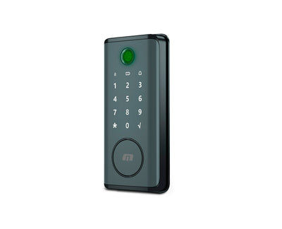 Cerradura inteligente ACCESSMATIC para puertas de hasta 6cm de ancho. 4 métodos de apertura: huella, aplicación (bluetooth), contraseña y llave. OWL404