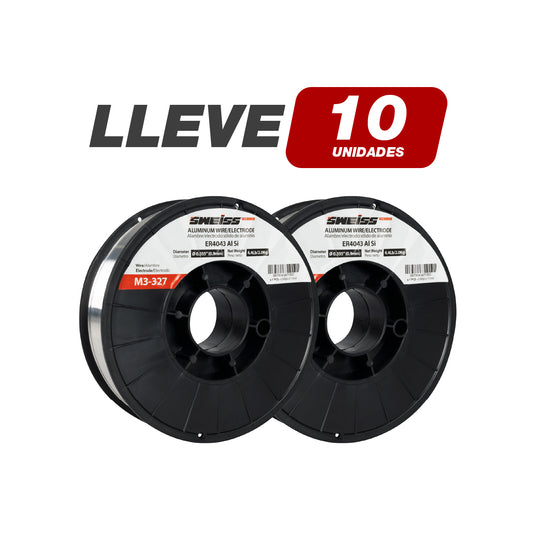 Lleve 10 unidades Rollo soldadura de aluminio gas metal arc welding (gmaw-mig) 0.035” (0.9mm)