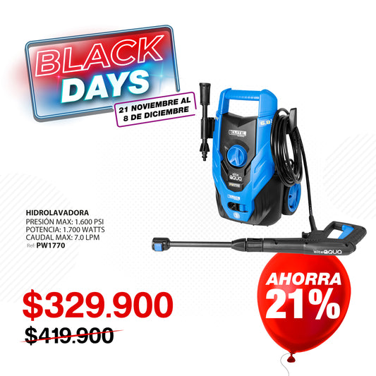 Hidrolavadora eléctrica de alta presión ELITE 1700W 1600 PSI