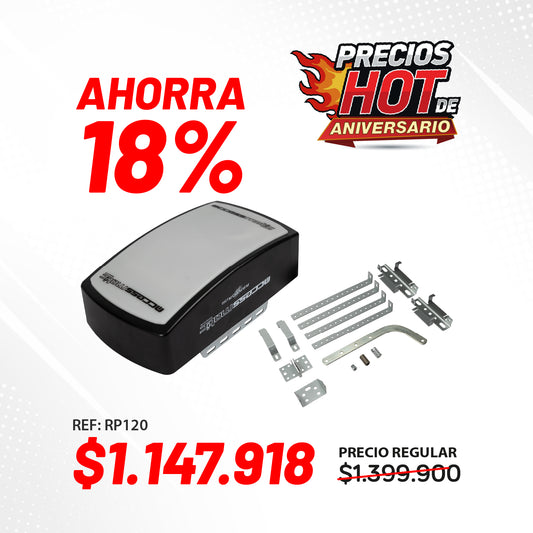 Sistema de apertura para puertas de garaje seccionales de hasta 140Kg. 24V. 1 Hp (1200N). RAPTOR1200