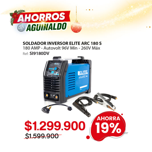 Soldador inversor ELITE ARC 180S 180A 220V para electrodo y TIG LIFT ARC