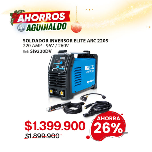 Soldador inversor ELITE ARC 220S 220A 110/220V para electrodo y TIG LIFT ARC