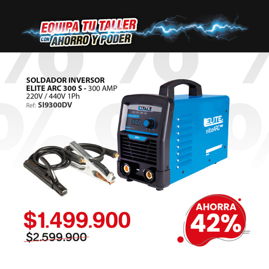 Soldador inversor ELITE ARC 300 300A 220/440V para electrodo y TIG LIFT ARC