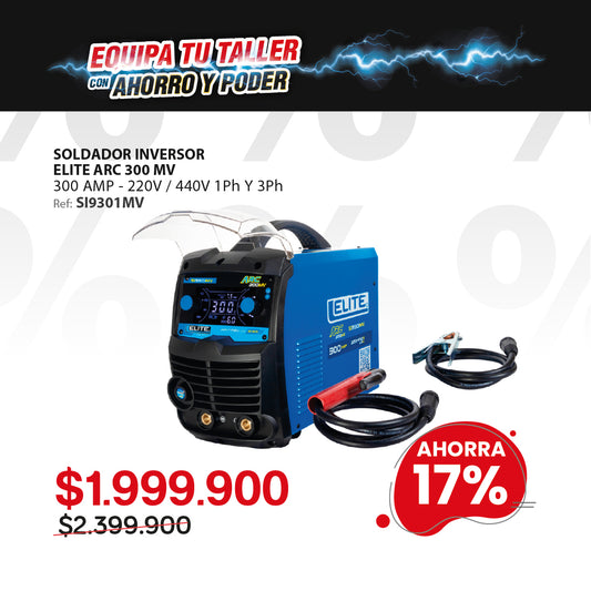 Soldador inversor 300A 220/440V MMA Pulsado / TIG Lift – Elite ARC 300 MV