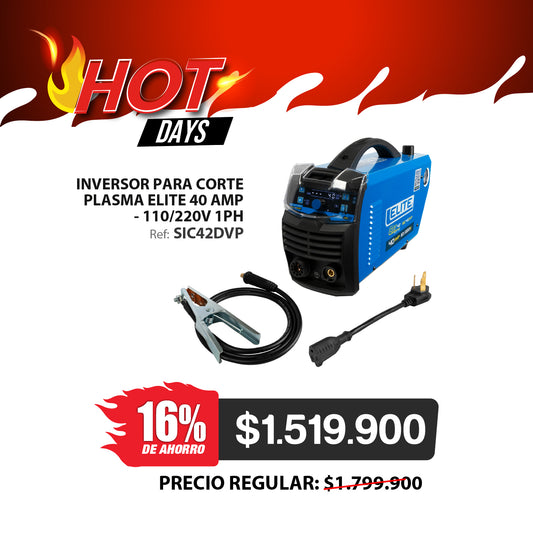 CORTADOR POR PLASMA ELITE SIC42DVP DUAL VOLTAGE 42A PORTABLE 110/220V