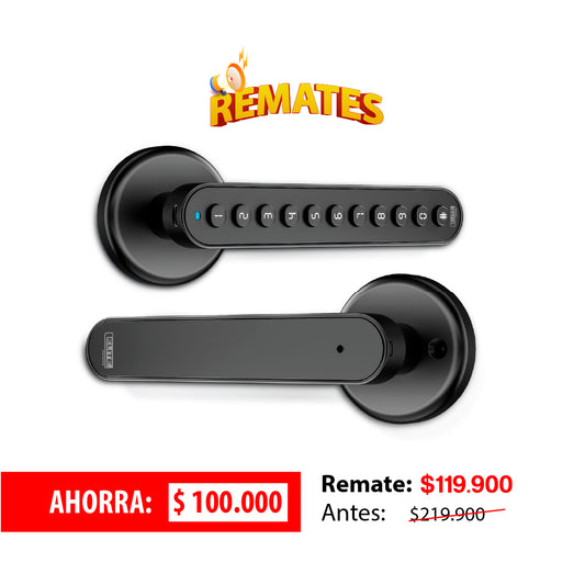 Cerradura inteligente ELITE para puertas de hasta 6cm de ancho. 3 métodos de apertura: aplicación (bluetooth), clave y llave. SL2000L