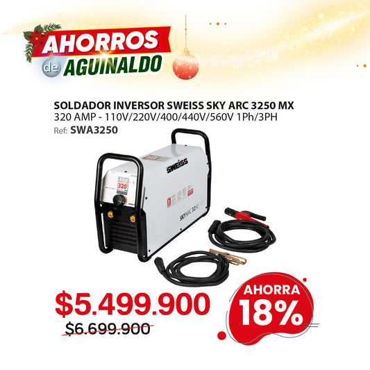 Soldador inversor TIG/MMA SWEISS SKYARC ULTRA 3250MX 320A 110–560V
