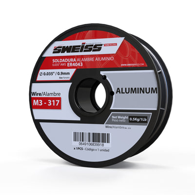 Rollo soldadura MIG alambre aluminio 0.035'  0.9mm AWS ER4043 (0.45 Kg)