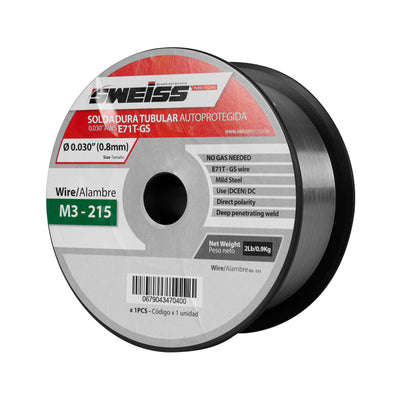 Rollo soldadura tubular autoprotegida 0.030” 0.8mm (0,9Kg)