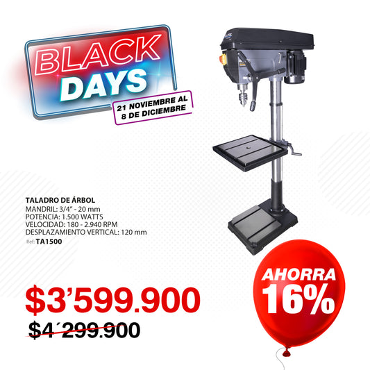 Taladro de árbol de 1.500 watts Ref. TA1500