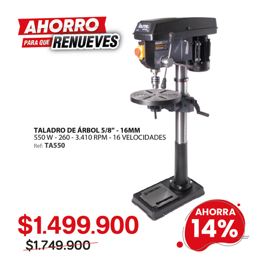 Taladro de árbol de 550 watts Elite profesional