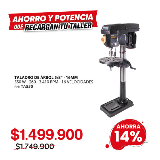 Taladro de árbol de 550 watts Elite profesional