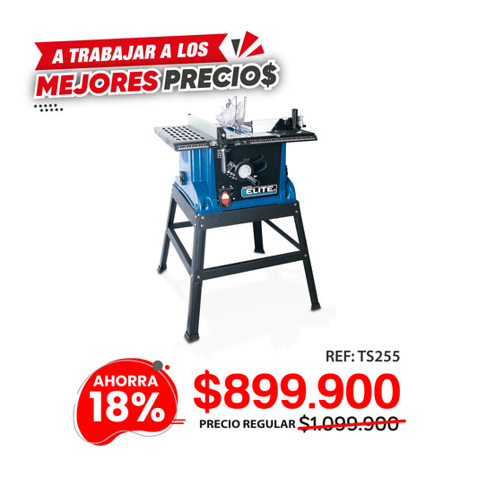 Sierra de mesa 10 pulg 1.800 watts Elite profesional