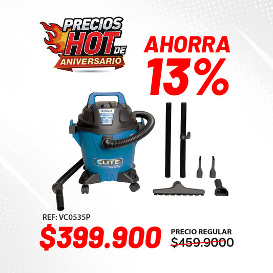Aspiradora 3.5 Hp 19 L / 5.0 G Húmedo / seco ELITE