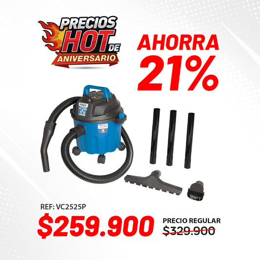 Aspiradora 2.5 Hp 9.5 L / 2.5 G Húmedo / seco ELITE