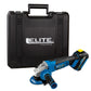 Esmeriladora inalámbrica 4-1/2 pulg, 20V, 10.000 RPM ELITE con Batería, Cargador, Estuche Plástico, Mango Auxiliar, Guarda Disco y Llave de ajuste