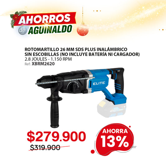 Rotomartillo inalámbrico ELITE XBRM2620 20V 26mm SDS Plus Brushless sin batería ni cargador