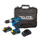 Taladro inalámbrico percutor 20V Mandril 2" - 13mm 1.650RPM ELITE XTREME con 2 Baterías, Cargador, Clip Cinturón, Punta Destornillador y Estuche Plástico
