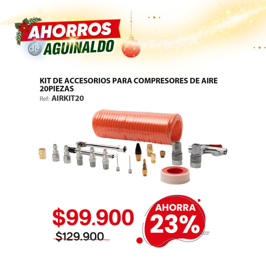 Kit de accesorios para compresor de aire de 20 piezas ELITE