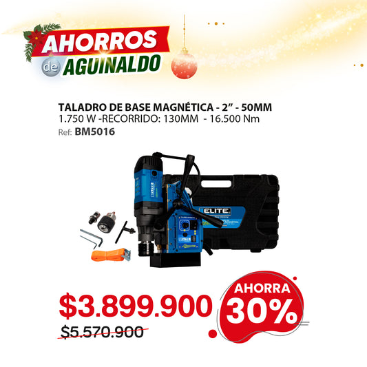 Taladro de Base Magnetica BM5016 ADVANCE, Encastre Tipo Weldon, con capacidad de perforacion maxima de 50mm (2pul).