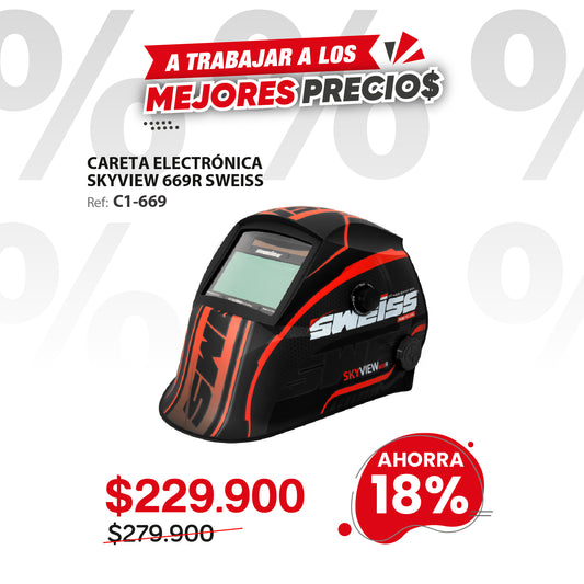 Careta electrónica fotosensible  SKY VIEW 669R