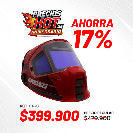 Careta electrónica fotosensible automática con visor extra grande. STELLAR VIEW 930