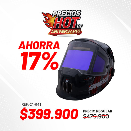 Careta electrónica fotosensible automática con visor extra grande. STELLAR VIEW 940