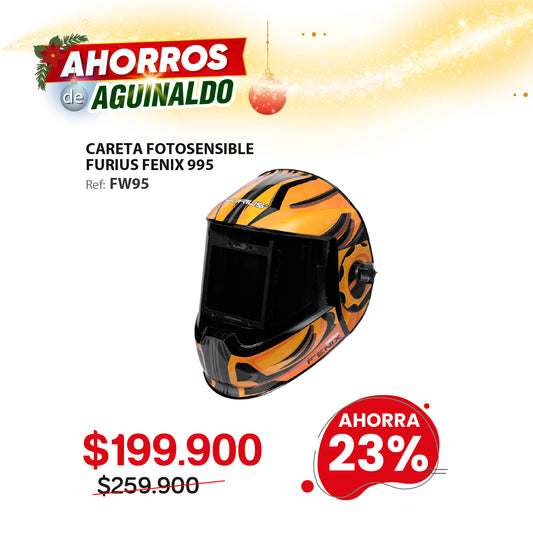 Careta electrónica fotosensible con 4 sensores visión 180grados DIN  4/5-9/9-13  FENIX 995