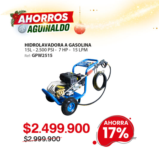 Hidrolavadora a gasolina ELITE 2500 PSI 7HP 15 LPM