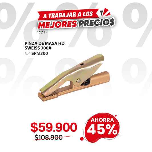Pinza de masa SWEISS 300A Tipo Jackson