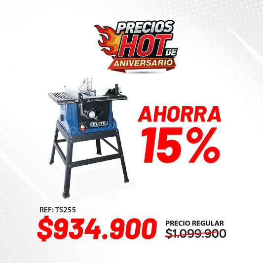 Sierra de mesa 10 pulg 1.800 watts Elite profesional
